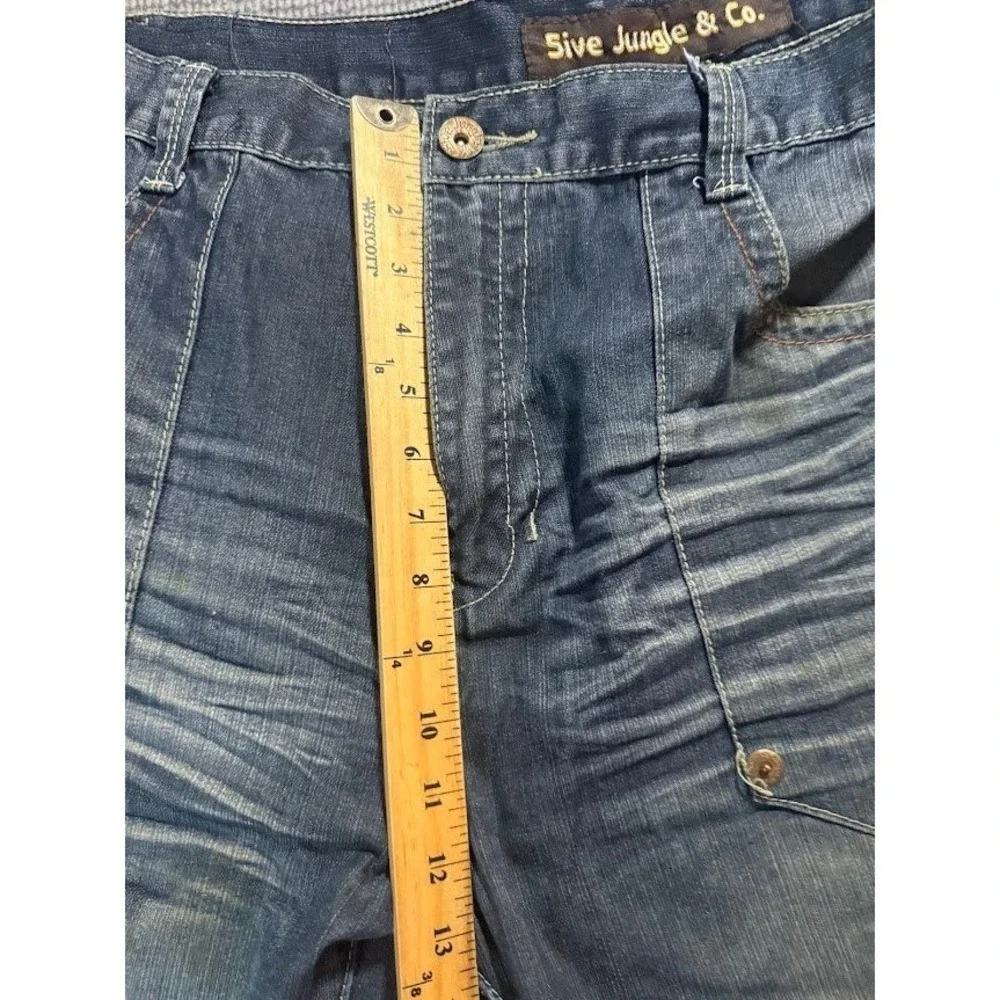 Five Jungle & Company Baggy Carpenter Jeans Mens Wide Y2K Streetwear Denim 42x32
